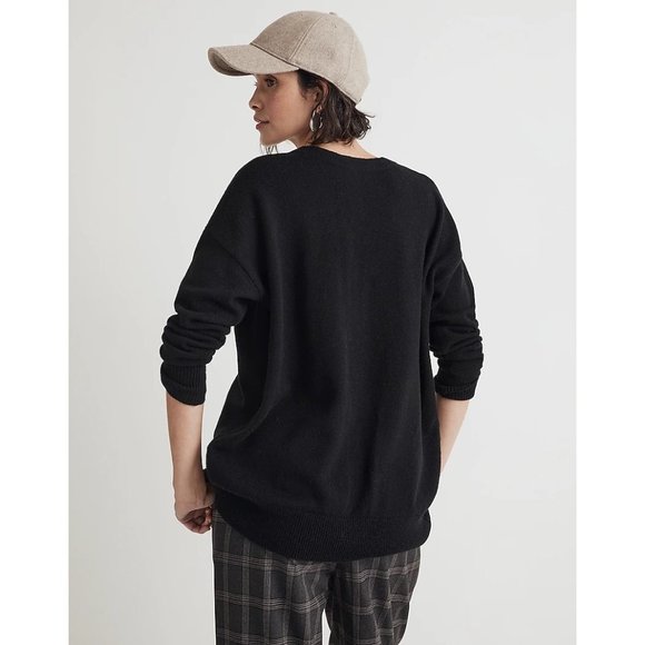 Madewell V-Neck Relaxed Wool Cardigan XXS NWT True Black - Picture 4 of 7